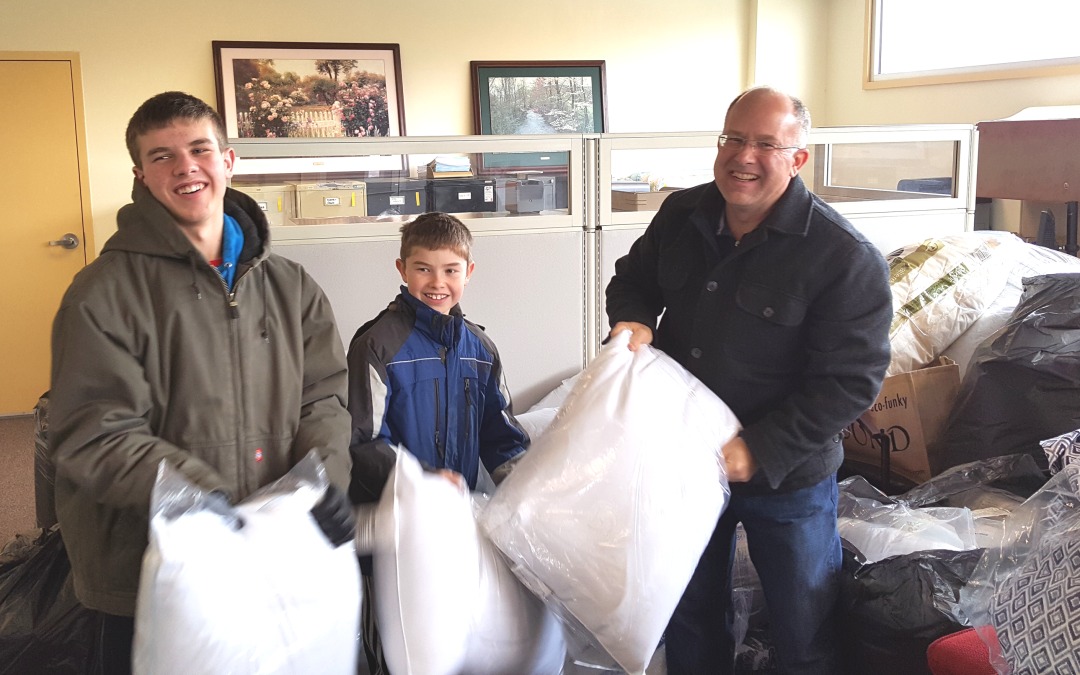 Pillows and Blankets Donated by St. Joseph’s Parish of Dexter